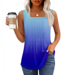 Tanktop naistele suver&otilde;ivad Varrukateta prindiga pluusid Vabaaja s&auml;rgid, plisseeritud kandiline kaelus L tumesinine v&auml;rv