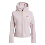 Adidas X Terrex X National Geographic FW24 Pehme kesta kapuutsiga &uuml;hev&auml;rviline vabaaja pikkade varrukatega jakk Naiste jakid Lilla Roosa IX5630 S