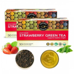 TEACURRY Maasikaroheline tee (2 kuu pakend, 60 teepakki) - Maasika magus maitse | Immuunsus C-vitamiiniga