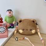 Armas pl&uuml;&uuml;sist karu &otilde;lakott, uus pehme armas nuku minikott, Jaapani vahetusk&auml;ekott naistele one size fits all valge