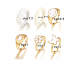 Vintage liblikas&otilde;rmuste komplekt naistele Naeratuss&otilde;rmused Armsad lillelised s&otilde;rmes&uuml;damer&otilde;ngad t&uuml;drukutele Y2K ehted kingitused