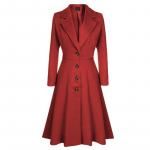 S&uuml;gis- ja talve naiste villane mantel pikkade varrukatega moodne vabaaja tuulejope villane mantel naistele S punane