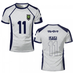 Suvine Meeste Sinine Lukk Anime Jalgpalli Jersey T-s&auml;rk Naiste &Uuml;markaelusega Sporditopsid Laste vabaaja l&uuml;hikeste varrukatega T-s&auml;rk L