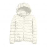 Naiste talvine udusulejakk kapuutsi ja lukuga taskutega, lukuga suletav, polsterdatud, &uuml;hev&auml;rviline XXXXXL valge