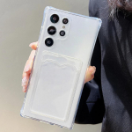 Pehme silikoonist TPU nelja nurga kukkumisvastane l&auml;bipaistev kaitsev telefoni&uuml;mbris kaardipesa ja kaelapaelaga, sobilik iPhone'ile, Samsungile, Xiaomile, Redmile, OPPOle, Realme'ile, VIVOle Samsung A34 5G puhas