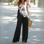 BITCED Naiste prinditud vabaaja kaheosaline p&uuml;ksid elastse v&ouml;&ouml;kohaga naiste &uuml;likond XXXL