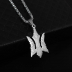 Moe Ethos Pop Tekstuuriga Trident kaelakee Lihtne roostevabast terasest ripats K&otilde;ik Paarid Peopuhkuse kingitus Aksessuaarid h&otilde;be