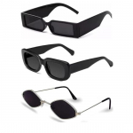Sheomy Unisex Combo pakkumine pakis 3 MC stan kaitseprillid MC stan p&auml;ikeseprillid Candy p&auml;ikeseprillid mustad ristk&uuml;likud kitsad p&auml;ikeseprillid naistele::Meeste MC stan 30