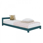 Lit enfant dreamy 90 x 190 vert p&eacute;trole - generique - bois massif - a lattes - sommier inclus