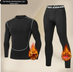 Meeste talvine kiirkuivav termofitnessi &uuml;likond: Pikkade varrukatega jooksu- ja treeningpesu plus velvet long sleeves + trousers; 4XL