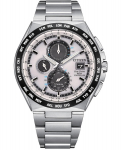CITIZEN Eco-Drive Raadiojuhtimisega Maailmaaja Igavese Kalendriga Kronograaf Meeste K&auml;ekell AT8238-84A valge