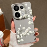Simple Plant Floral Print TPU matt-nahast tekstuuriga &otilde;huke telefoni&uuml;mbris Xiaomi 13T Pro Poco X6 M6 Pro Redmi Note 14 Pro 13 12 11 pehme p&otilde;rutuskindla kate jaoks Xiaomi 13T/13T Pro must