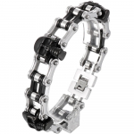 Gooti stiilis 16 mm laiuse pealuu ketiga k&auml;ev&otilde;ru meestele Raske punase kulla v&auml;rvi roostevabast terasest mootorratta keti k&auml;ev&otilde;rud, mis sobivad ideaalselt jalgratturitele 22.5CM h&otilde;be