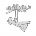 Swing Under the Tree Frame metallist h&otilde;bedane &scaron;abloon reljeeftr&uuml;ki l&otilde;ikematriitsid isetegemise scrapbookingu paberist albumikaartide valmistamiseks h&otilde;be