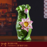Loomingulised keraamilised lootuslehed Buddha vaasidele, kodune budistlik tempel Guanyini kaunistused Lauapealne vaas kodu kaunistus