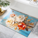 3D visuaalne lilledega diatomiga mudamatt vannitoa p&otilde;randamatt sissep&auml;&auml;suukse matt vannitoa imav jalamatt 50*80cm