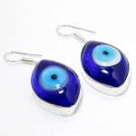Evil Eye Marquise Shape Gemstone Drop Dangle Jewelry Earrings 1.90 t6s55