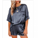 2 TK/Komplekt Kevad-Suvi Naiste Pidžaamad O-kaelus &Uuml;hev&auml;rvilised Pehmed Simulatsioonsiidist Koduriietus L&uuml;hikeste Varrukatega Vabaaja Naiste Lounge'i Riietus free45-68kg