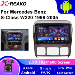 Mercedes Benz S-klassile W220 S280 S320 S350 S400 S430 S500 S600 AMG 1998-2005 Android Multimeedia Autopleier Raadio GPS Video 4 core 2GB+32GB carplay