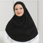Valmis kantav hijab naistele, kiirturban, pehme moslemi sall palvetamiseks, pikad hijabid, islami riided, trikotaažist abaya must