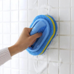2 tk Painduv Plastikust K&auml;sn Puhastuskiud Puuvill Vannituba Vann Pintsel K&auml;epidemega One Size sinine