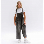 Retro Naiste Denim-traksip&uuml;ksid Rebitud L&otilde;dvad Jean-t&ouml;&ouml;riided Kombinesoon P&uuml;ksid Taskutega Streetweari jaoks XL must