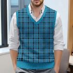 Meeste ruuduline varrukateta V-kaelusega kootud vest XXXL kollane