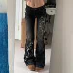 Weekeep Lillelise Tikandiga Teksap&uuml;ksid Vintage Madala V&ouml;&ouml;kohaga Laienevad Teksap&uuml;ksid Naistele Retro Kottis Denim P&uuml;ksid High Street P&otilde;hilised P&uuml;ksid XL