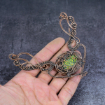 Green Triplet Opal Handmade Copper Wire Wrap Jewelry Pendant 4.33 i4b64