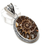 Ammonite Fossil Handmade 925 Sterling Silver Jewelry Pendant 1.97 h9y12