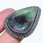 Green Fluorite Handmade 925 Sterling Silver Jewelry Ring Size 7 z5g79