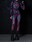 Naiste 3D digiprint Halloweeni Cosplay sukkp&uuml;ksid jumpsuit t&auml;iskasvanutele &uuml;hes t&uuml;kis karnevalipeo lavashow tantsukost&uuml;&uuml;m r&otilde;ivastus S