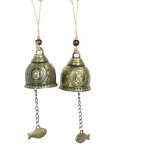 Feng Shui sulamist tuulekella ornament (Buddha) Kellaripats Kodu autokaunistus Vargusevastane ukseripats pronksi