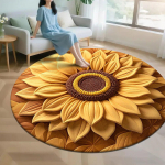 Elutuba 3D P&otilde;randamatt Lill Vaip &Uuml;mmargune Kodu Pojeng Lille Kroonlehe Kujuline Elutuba Voodi&auml;&auml;rne Matt Diameter 120cm