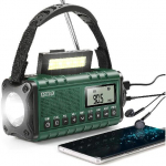 Uuenda 10000mAh H&auml;daolukorra Ilmaradio P&auml;ikeseenergial K&auml;siv&auml;ndaga AM/FM Kaasaskantav Raadio K&otilde;rvaklapipesa Taskulamp Lugemisvalgusti SOS armee roheline v&auml;rv