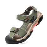 Suured ehtsast nahast meeste sandaalid suvised meeste rannasandaalid v&auml;listingimustes meestele 38 roheline