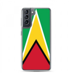 Coque T&eacute;l&eacute;phone &ndash; Samsung &ndash; Galaxy S24 &ndash; Drapeau Guyana &ndash; Supp &ndash; Mitmev&auml;rviline
