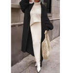 Kevadised ja s&uuml;gisesed naiste kampsunid, &otilde;&otilde;nsad naiste kampsunid, vabaaja massiivne silmkoeline kardigan lahtised riided naiste &uuml;lisuured kampsunid XXXL must