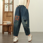 Suure Taskuga Lai Harem-teksap&uuml;ksid Naistele Vintage Plaaster K&otilde;rge V&ouml;&ouml;koht Denim L&uuml;hikesed P&uuml;ksid Naiste Vabaaja Streetwear Naiste P&uuml;ksid 2025 XL sinine