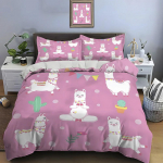Armas multikakujuline laama ja alpakapildiga voodipesukomplekt Tekikott 1 Tekikott 2 Padjap&uuml;&uuml;ri T&auml;iskasvanute ja laste voodipesukomplekt Luksuslikud kingitused 135x200cm