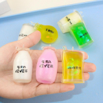 4 tk pehme tabas fidget Slime Kawaii Pigistustops Puuviljatee Stressileevendusm&auml;nguasi Piimateetops Mini piimatops Laste p&uuml;hadekingitused yellow