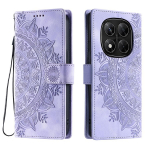 Tribal reljeefne telefoni &uuml;mbris-rahakott Xiaomi 14 14T 15 Pro Redmi Note 14 13 12 Pro Plus jaoks, fotoraami ja tugijalaga &uuml;mbris Redmi Note 14 Pro Plus 5G lilla