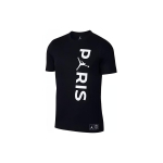 Jordan X Paris Saint-Germain &Uuml;hiselt Br&auml;nditud Logo Prindiga &Uuml;mmarguse Kaelusega L&uuml;hikeste Varrukate T-s&auml;rk Meeste Topid Must BQ4278-010 XXXL