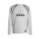 Adidas Originals Originals Mugav Moodne Lihtne Triibuline Mitmek&uuml;lgne Raglaan Pikkade Varrukatega T-s&auml;rk Meeste Pealisr&otilde;ivad Helehall JD5375 XS