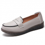 Nahast naiste vabaajajalatsid Kerged tossud Slip-On Lady Flats Kingad Loaferid Oxfordi kingad naiste mokassiinid 37 hall