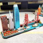 Maailma stiilis linna siluett Arhitektuur T&auml;navavaade 3D metallist pusle Pariis Veneetsia San Francisco Shanghai DIY kokkupandavad mudelkomplektid white