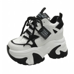 K&otilde;rge platvormiga tossud naistele 2023 Paks tald Spordijalatsid Daamide Treeningjalatsid Vulkaniseeritud Jalan&otilde;ud Naine Paksud tossud Zapatillas Mujer 10CM 34 must