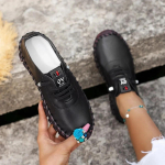 Uued kevadised vabaaja naiste kingad platvormiga mokassiinid paeltega nahast madalad kingad peale libistatavad ema kingad Mujer Zapatos Chaussure Femme 37