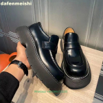 2025 Kevad Uued Mokassiinid Naistele Ehtne Nahk K&otilde;rgustandvad Pehmed Paksude Taldadega Vabaaja Nahkkingad &Uuml;mara Ninaga Mustad/tumerohelised Kingad 34