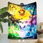 Pokemen-Eevee Multikas Jaapani Stiilis Flanellitekk Pehme Kohev Pl&uuml;&uuml;sist Tekk Diivanile Kontorisse Visketekk Piknikule Rannar&auml;tik 30x40in